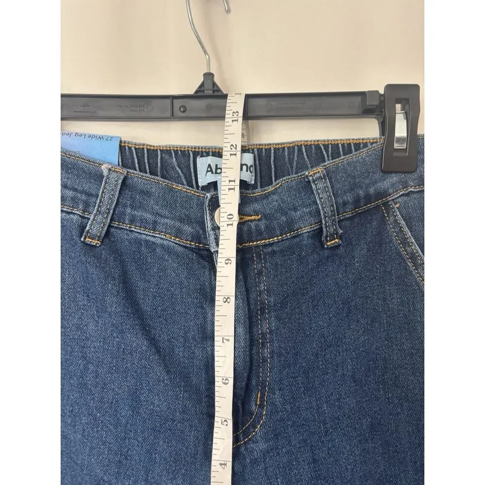 Abound Jeans Womens 27 Cargo Elastic Waist Straight Leg Relaxed